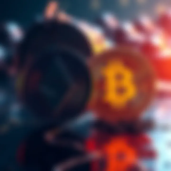 Illustration showing Bitcoin symbol alongside Monero symbol, highlighting the differences in anonymity and popularity.