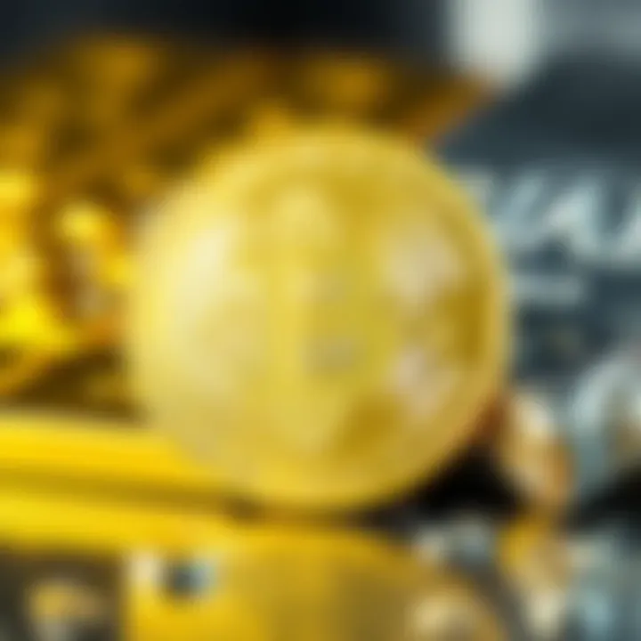 Bitcoin symbol in the foreground with gold and silver bars in the background, representing the competition between cryptocurrencies and precious metals during a financial crisis.