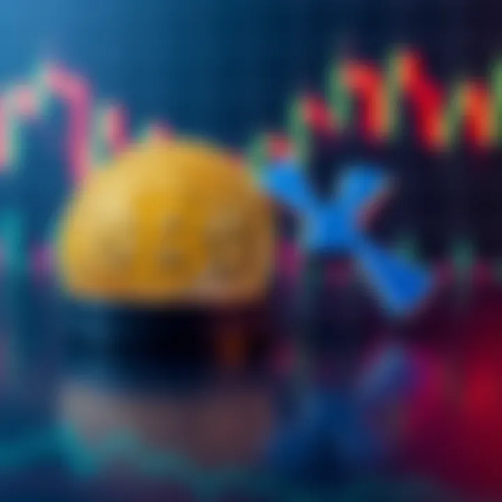 A graphic showing Bitcoin and Ripple logos with a financial chart in the background