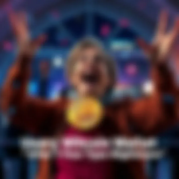 Person celebrating the recovery of their Bitcoin wallet after years of being locked out due to a typo, showing excitement and relief.