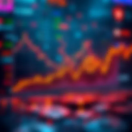 A chart showing lower Bitcoin trading volumes on weekends compared to weekdays, with a background of a digital currency theme.