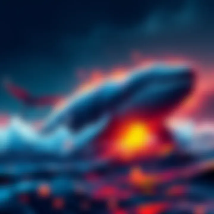 Visual representation of Bitcoin whales influencing market trends with dynamic graphics