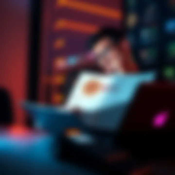 Bitcoin Whitepaper Review Person reading the Bitcoin whitepaper on a laptop with a thoughtful expression