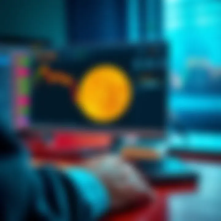 A person withdrawing Bitcoin from an exchange to a hardware wallet, showing a computer screen with a Bitcoin logo and a hardware wallet on the table.