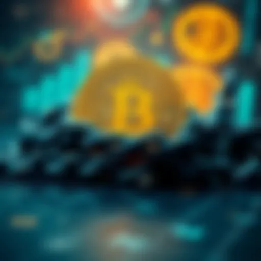 A visual representation of Bitcoin wrapped in chains, symbolizing the risks of wrapping Bitcoin through various platforms, with a background showing traditional financial symbols and digital technolog...