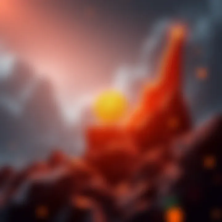 A chart showing the rise of Bitgert Coin, highlighting its movement into the top 800 coins in a stagnant crypto market, with a backdrop of Bitcoin holding steady.