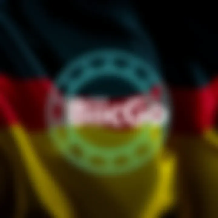 BitGo's logo with a background of Germany's flag, symbolizing approval as a crypto custodian under MiCA regulation