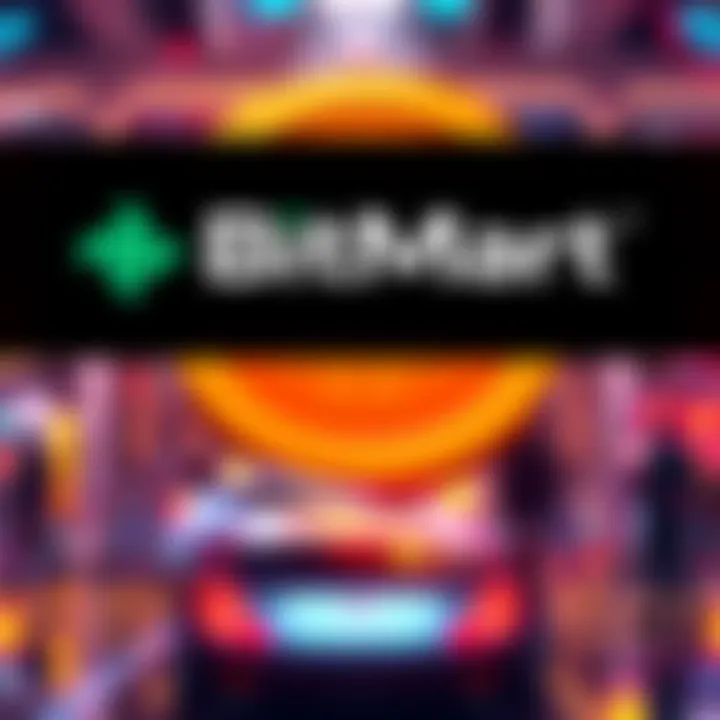 Graphic showing BitMart's logo and announcement details for AUSD listing date and trading pairs