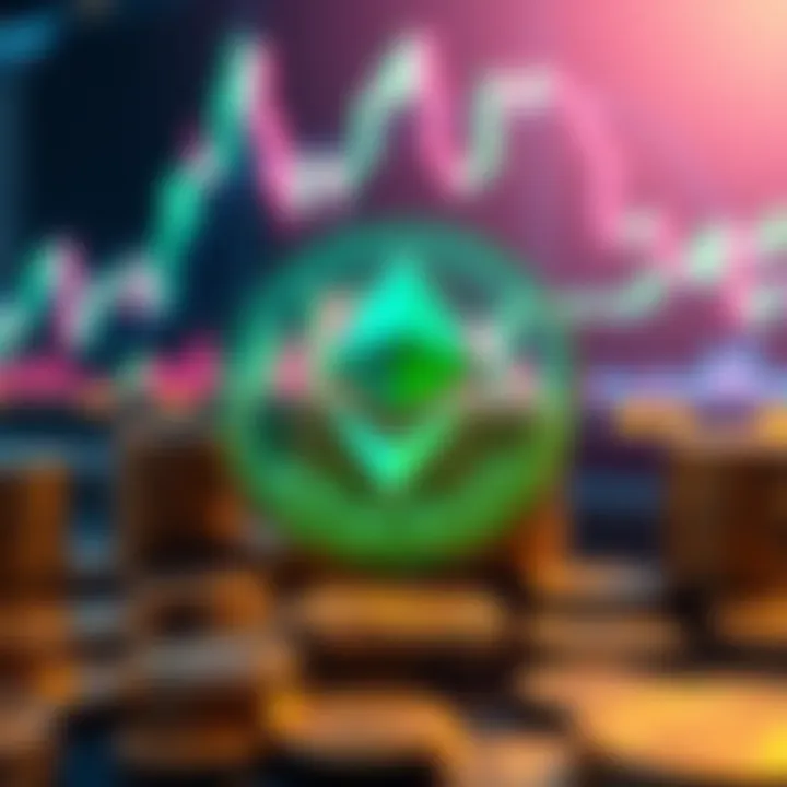 BitMine Raises billions in Ethereum A graphic illustrating BitMine's successful fundraising of 1.5 billion in Ethereum against a backdrop of financial charts and currency symbols.