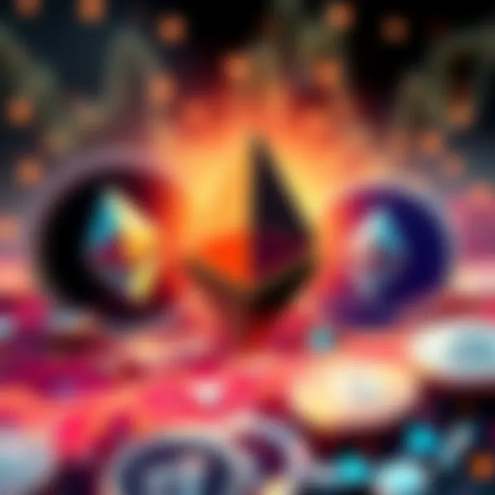 Bitmine Invests in Ethereum A graphic representation of Bitmine investing $52 million in Ethereum, featuring Ethereum logos and cryptocurrency symbols