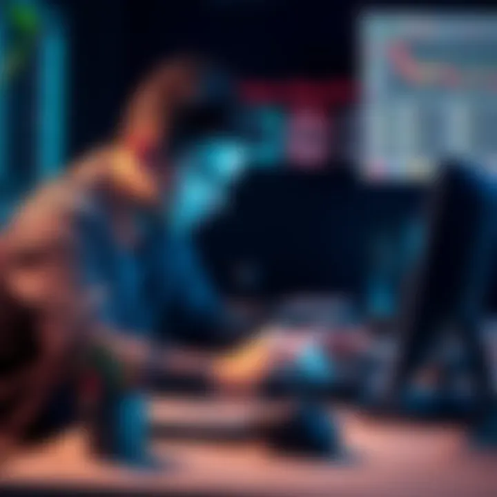 A frustrated investor faces a frozen account, symbolizing the impact of halted financial transactions and inadequate support.