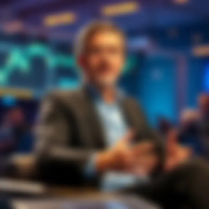 Bitwise Chief Investment Officer at a conference, speaking about Bitcoin investment strategy amidst stock market concerns.