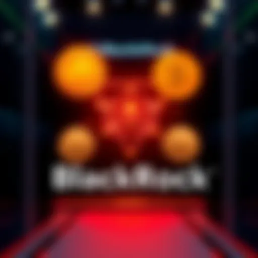 A visual representation of BlackRock logo with Cardano's token symbols overlayed, symbolizing investment in new crypto technology.