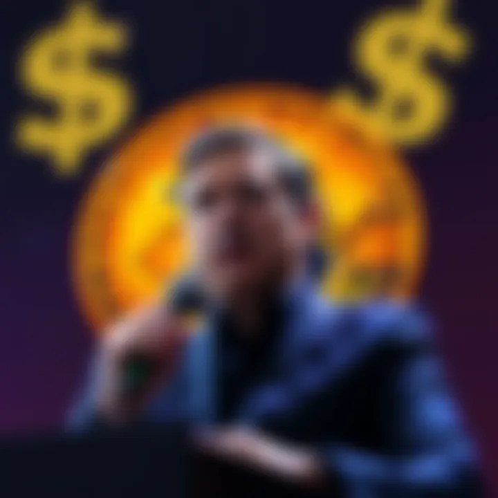 Bitcoin surpasses US dollar BlackRock CEO speaks about Bitcoin becoming the top reserve currency, with Bitcoin logo and US dollar symbol in the background.