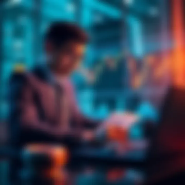 A business person analyzing financial graphs with documents and a laptop representing Blackrock's investment strategies.