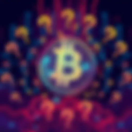Illustration showing a digital currency symbol surrounded by question marks, highlighting concerns over transparency in fundraising.