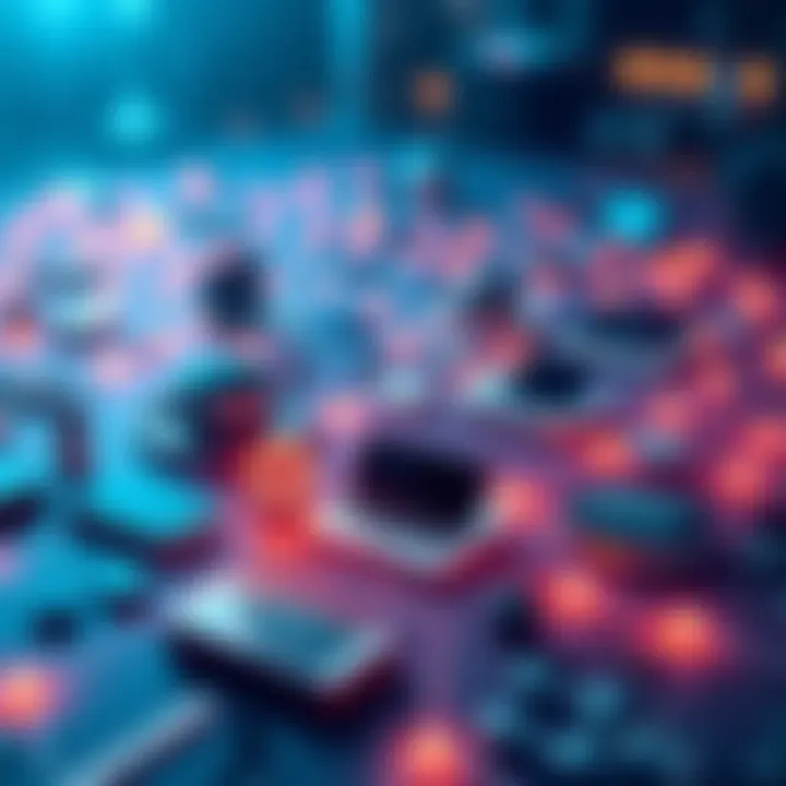 Illustration showing various devices connected through a Bluetooth mesh network for real-time data exchange.