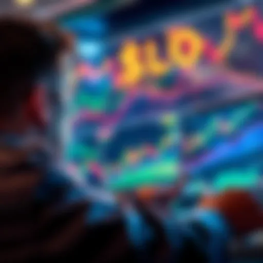 A person confidently analyzing cryptocurrency charts and graphs with $near highlighted, symbolizing investment potential