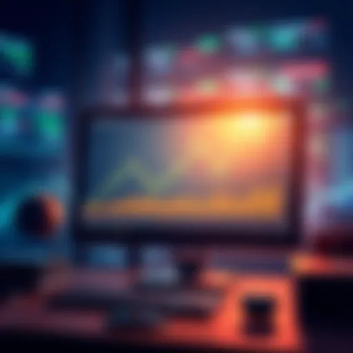 An illustration showing a computer screen with graphs reflecting a financial loss, symbolizing the BonkDAO governance proposal issue.