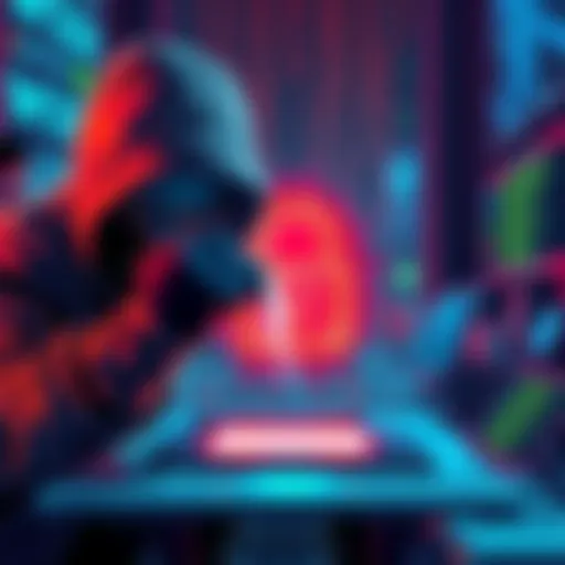A graphic showing a hacker targeting a digital platform with a broken lock symbol, representing the Bonzo Hack and its impact on Supra.