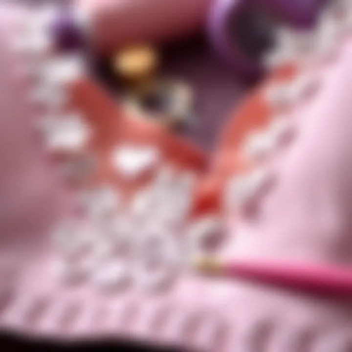 Bra with secured underwire A close-up of a bra with visible underwire being carefully sewn and secured, surrounded by sewing materials like thread and needles.