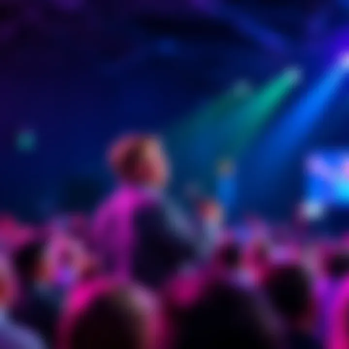 Brad speaking passionately at an event, surrounded by an engaged audience, showcasing his influence and achievements.