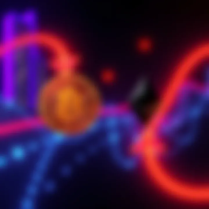 BTC to XMR Exchange A digital representation of exchanging Bitcoin for Monero, showing two arrows indicating trade between the two currencies.