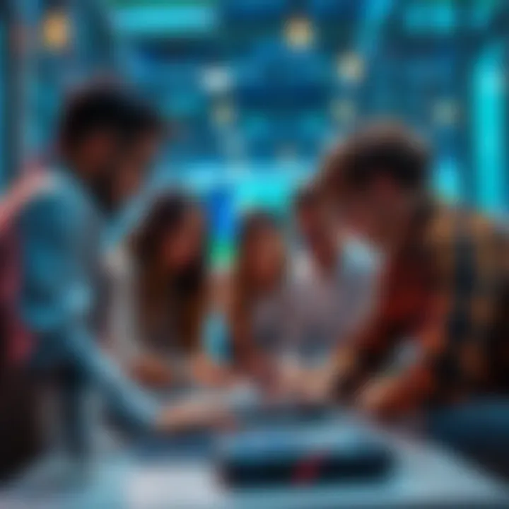 Group of people collaborating on a project in a digital workspace focused on Loopring and Web3 technology