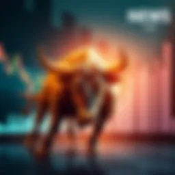 A graphic showing a bull representing a market surge, with rising stock charts in the background, symbolizing growth and investment opportunities.