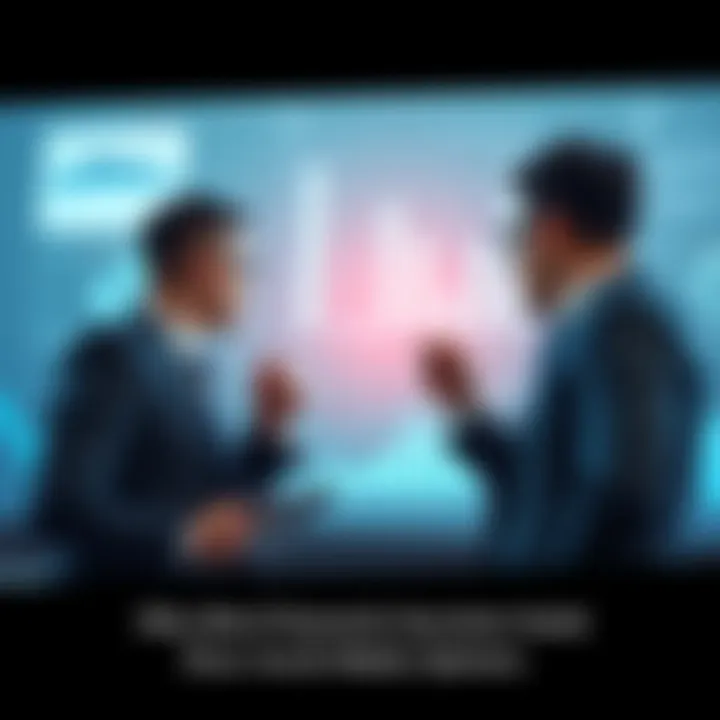 Business professionals analyzing data Group of merchant payments executives reviewing charts and graphs on a digital screen, focused on data-driven decision making