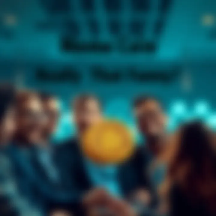 A group of people discussing the Buttcoin meme coin, some laughing while others look puzzled, highlighting differing opinions about its humor.