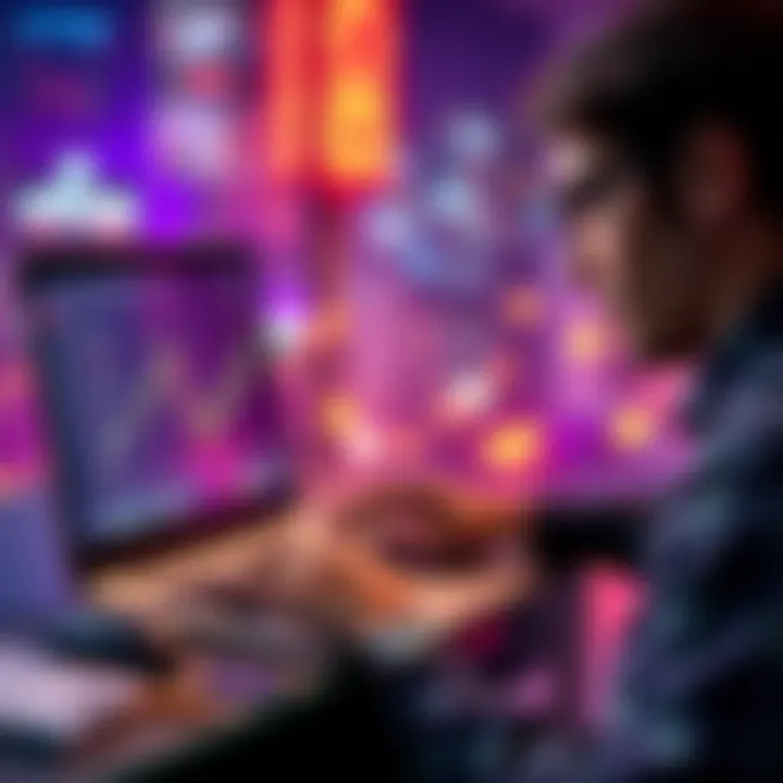 A person using a laptop to buy cryptocurrency without verification