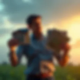 A person examining several parcels of land while looking pensive about their recent purchase