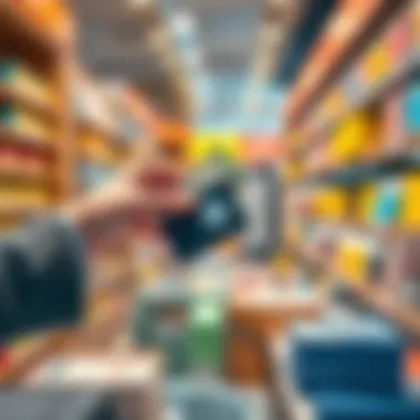 A person hands cash to a store clerk in exchange for a Ledger device, representing secure cryptocurrency storage.