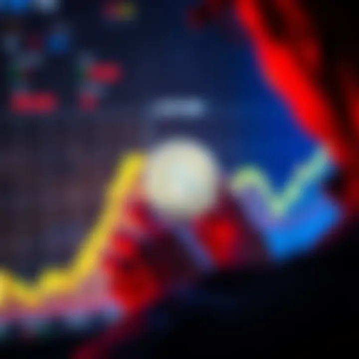 Buying Litecoin A person looking at a graph showing Litecoin price points, considering a purchase.
