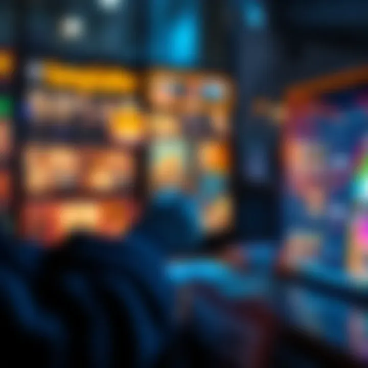 A person examining digital cards on a computer, representing the purchase process in Sorare Gallerys.