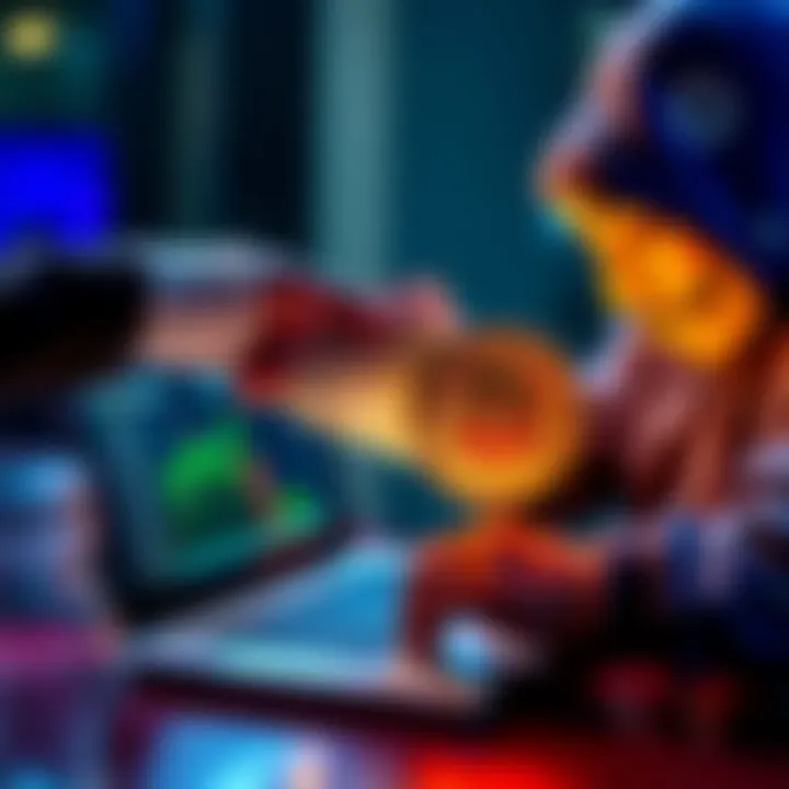 A person exchanging cash for Bitcoin with a peer-to-peer platform on a laptop