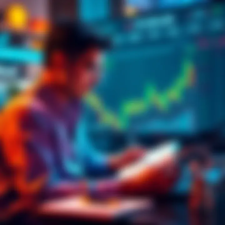 A person considering a Bitcoin investment, looking at price charts with a laptop and notebook, thinking about small investment options.