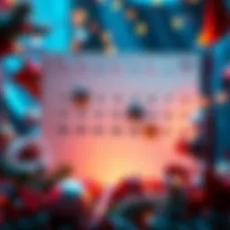 A calendar page showing highlighted dates for various major events in 2026, surrounded by festive decorations.
