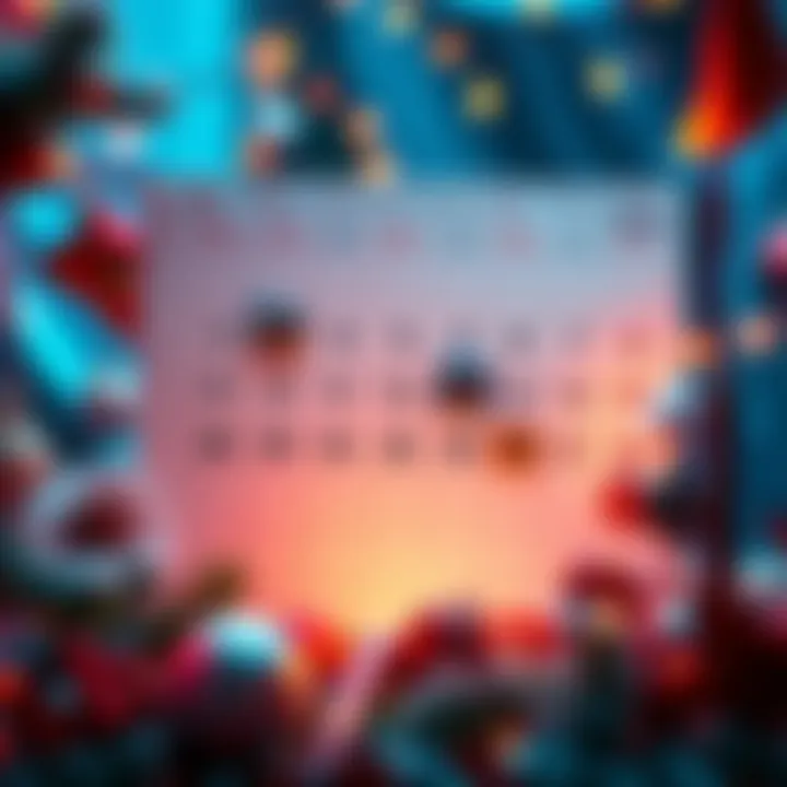 Calendar with highlighted event dates A calendar page showing highlighted dates for various major events in 2026, surrounded by festive decorations.