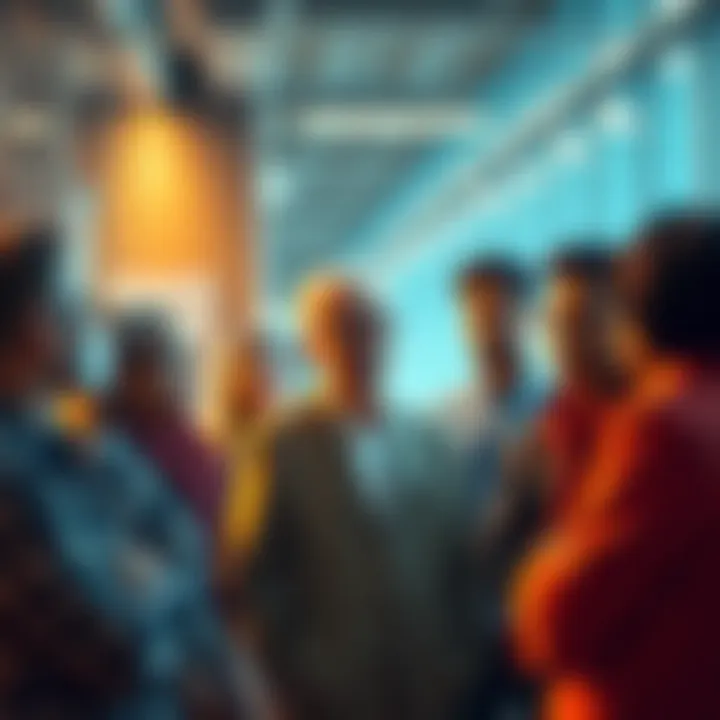 Candidate for Satoshi Nakamoto A group of diverse people discussing the possible identity of Satoshi Nakamoto in a modern setting.