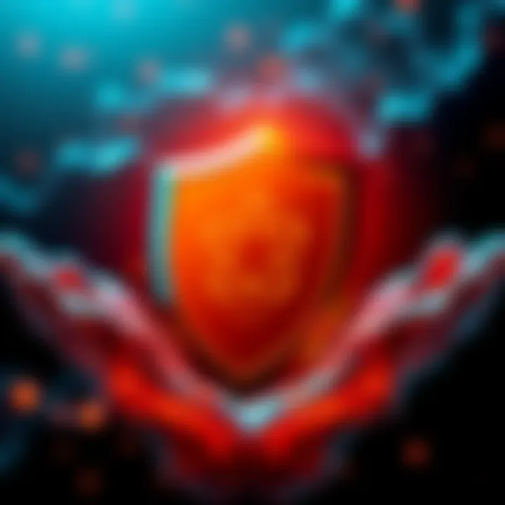 Cardano Logo with Security Shield Cardano logo surrounded by a shield symbolizing security and community support in cryptocurrency