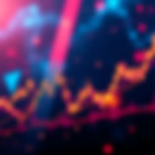 A visual representation of Cardano ADA price trends with rising and falling lines, indicating market fluctuations and potential growth.