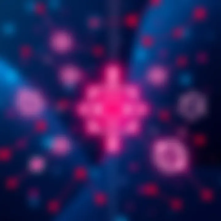 Illustration showing different blockchain networks connecting with Cardano, representing interoperability and collaboration in cryptocurrency.