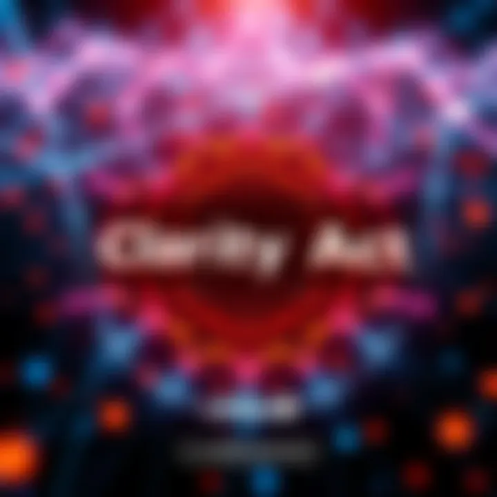 Cardano Blockchain and Clarity Act A visual representation of the Cardano blockchain with the text Clarity Act, showcasing a secure digital future, symbolizing innovation and regulations in the crypto space.