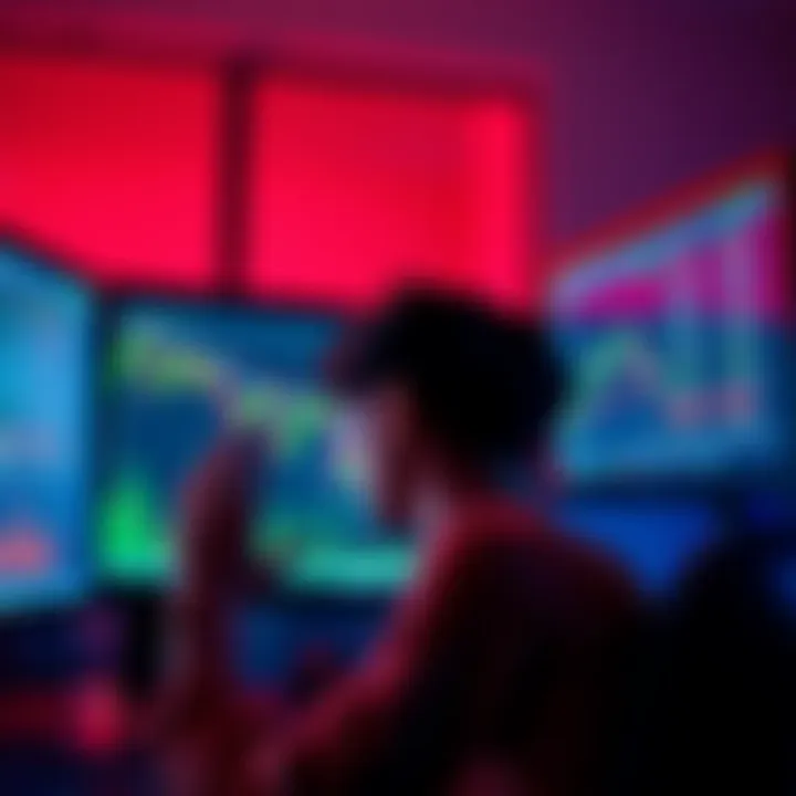 A visual representation of a person looking distressed while staring at a computer screen showing a significant financial loss in cryptocurrency trading.