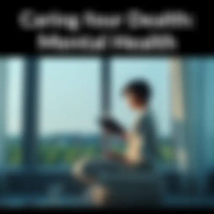 Caring for Mental Health A person sitting by a window with a notebook, reflecting on their feelings and taking a moment for self-care with a glass of water nearby.