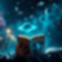 A photo of a person reading a book by Carl Sagan, surrounded by stars and planets, symbolizing a love for science and astronomy.