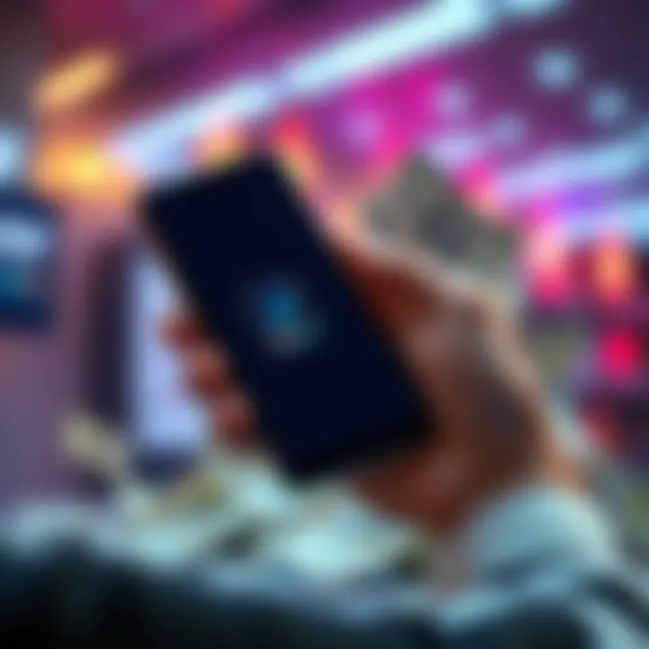 Cashapp and PayPal Cash A person holding a smartphone displaying Cashapp and PayPal logos with cash in the background.