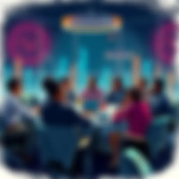 Participants discussing safe cryptocurrency trading practices at a round table